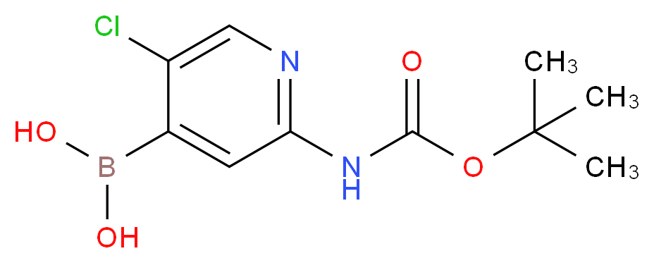 2-(TERT-BUTOXYCARBONYLAMINO)-5-CHLOROPYRIDIN-4-YLBORONIC ACID_分子结构_CAS_1222522-36-2)