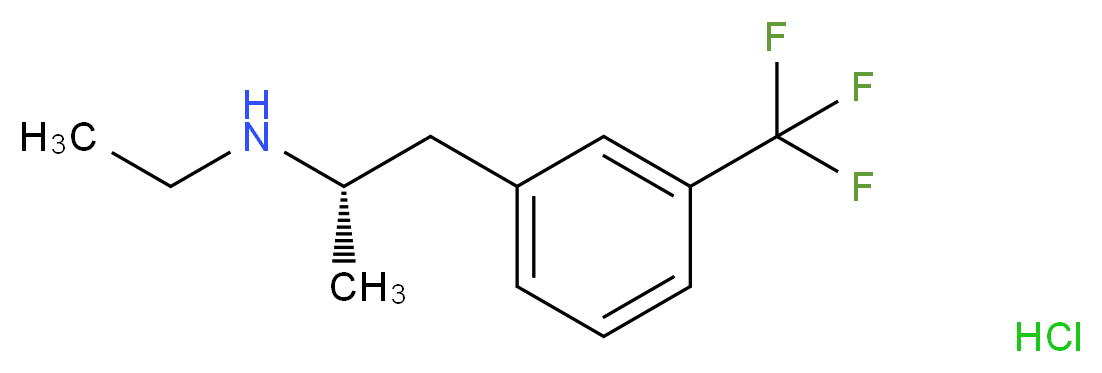 ethyl[(2S)-1-[3-(trifluoromethyl)phenyl]propan-2-yl]amine hydrochloride_分子结构_CAS_404-82-0