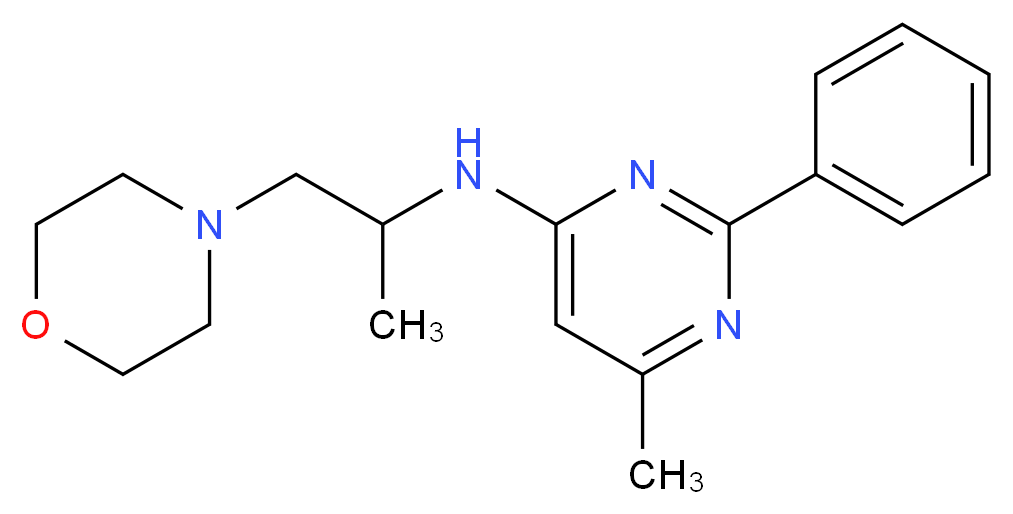 6-methyl-N-(1-methyl-2-morpholin-4-ylethyl)-2-phenylpyrimidin-4-amine_分子结构_CAS_)
