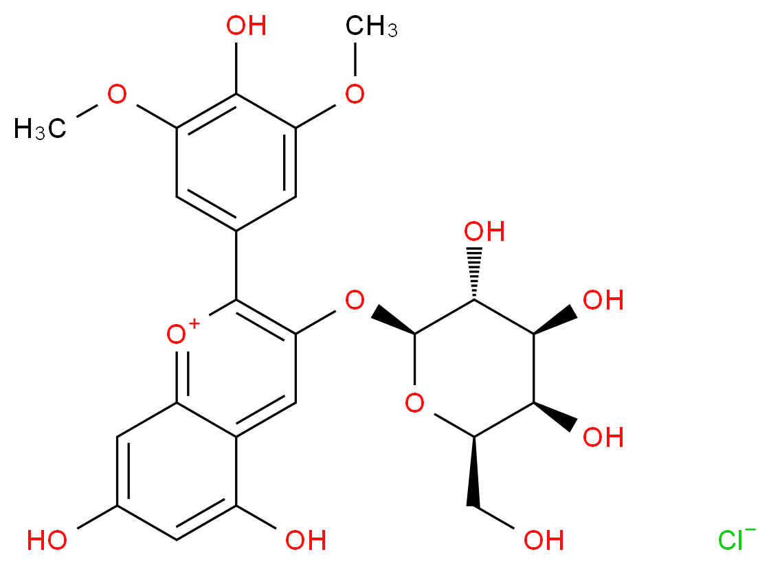 氯化锦葵色素-3-半乳糖苷_分子结构_CAS_30113-37-2)