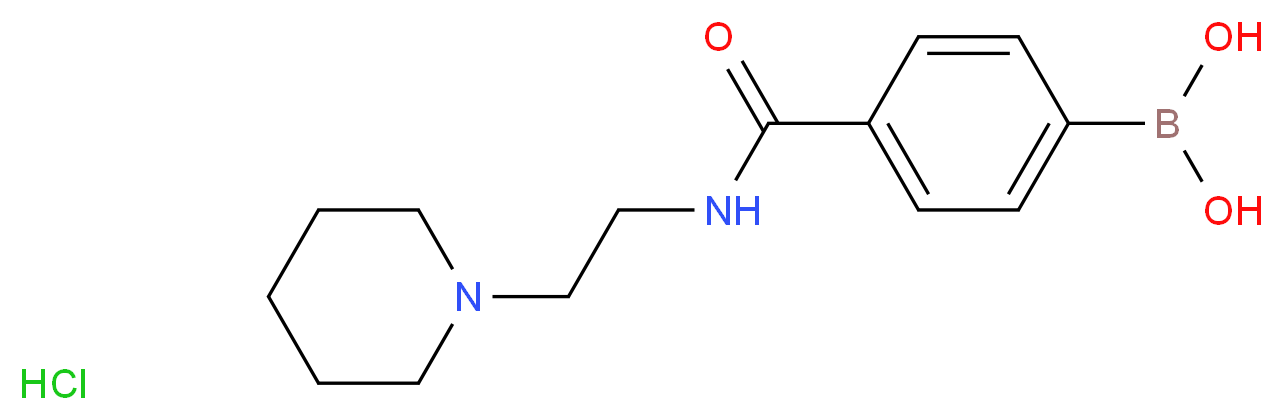 4-{[2-(Piperidin-1-yl)ethyl]carbamoyl}benzeneboronic acid hydrochloride 98%_分子结构_CAS_957060-72-9)