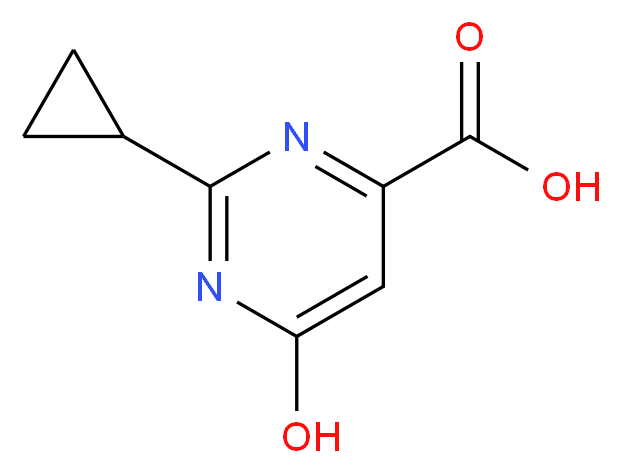 2-cyclopropyl-6-hydroxypyrimidine-4-carboxylic acid_分子结构_CAS_858956-25-9