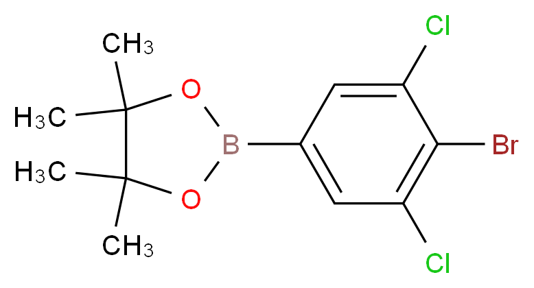 2-(4-Bromo-3,5-dichlorophenyl)-4,4,5,5-tetramethyl-1,3,2-dioxaborolane_分子结构_CAS_942069-45-6)