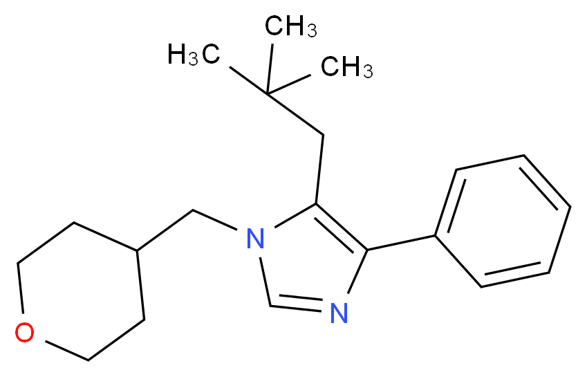5-(2,2-dimethylpropyl)-4-phenyl-1-(tetrahydro-2H-pyran-4-ylmethyl)-1H-imidazole_分子结构_CAS_)