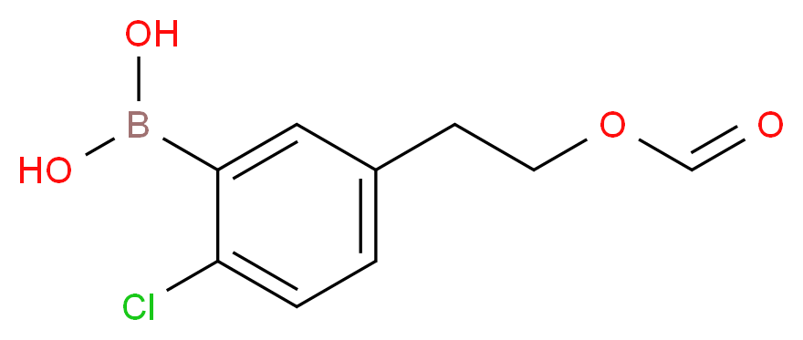 {2-chloro-5-[2-(formyloxy)ethyl]phenyl}boronic acid_分子结构_CAS_913835-93-5