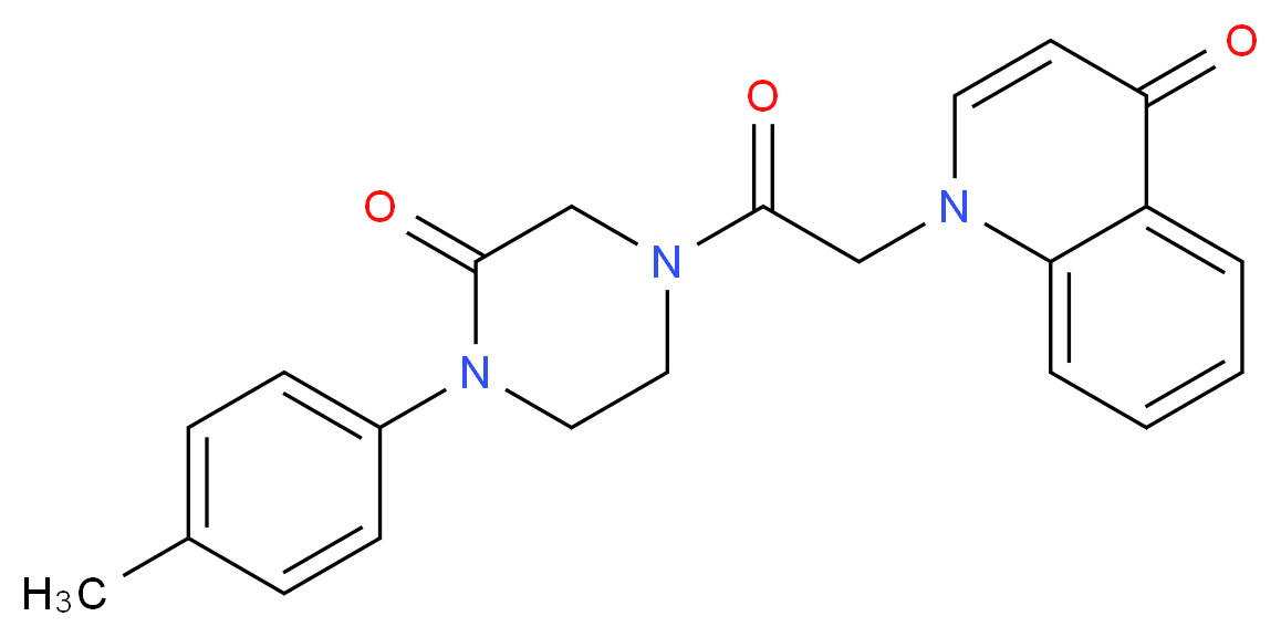 1-{2-[4-(4-methylphenyl)-3-oxo-1-piperazinyl]-2-oxoethyl}-4(1H)-quinolinone_分子结构_CAS_)