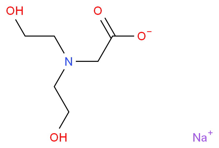 N,N-二羟乙基甘氨酸 钠盐_分子结构_CAS_139-41-3)