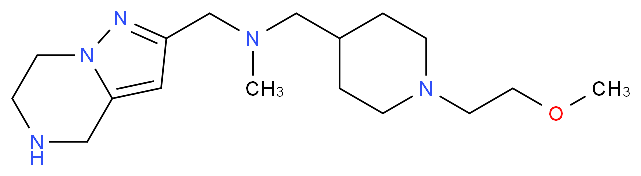 1-[1-(2-methoxyethyl)-4-piperidinyl]-N-methyl-N-(4,5,6,7-tetrahydropyrazolo[1,5-a]pyrazin-2-ylmethyl)methanamine_分子结构_CAS_)