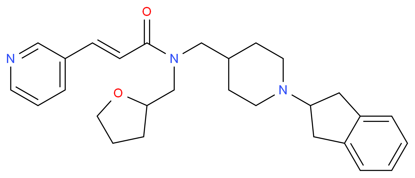 (2E)-N-{[1-(2,3-dihydro-1H-inden-2-yl)-4-piperidinyl]methyl}-3-(3-pyridinyl)-N-(tetrahydro-2-furanylmethyl)acrylamide_分子结构_CAS_)