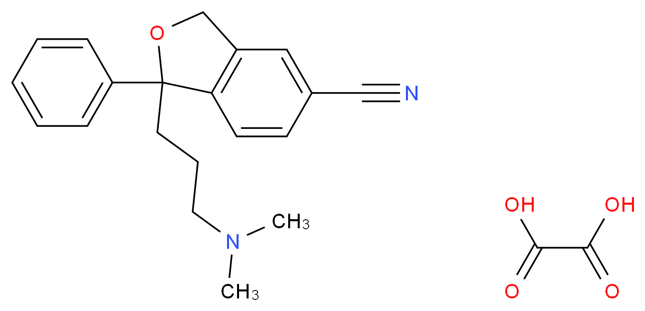 1-[3-(dimethylamino)propyl]-1-phenyl-1,3-dihydro-2-benzofuran-5-carbonitrile; oxalic acid_分子结构_CAS_1093072-86-6