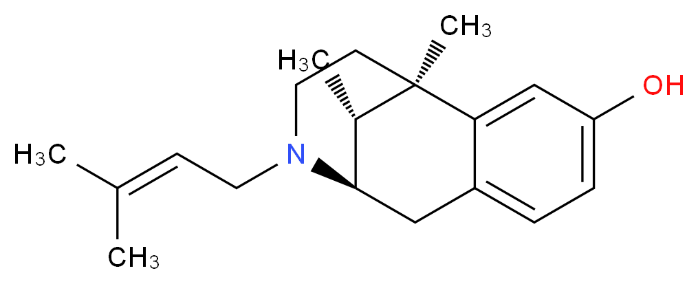 (1R,9R,13R)-1,13-dimethyl-10-(3-methylbut-2-en-1-yl)-10-azatricyclo[7.3.1.0^{2,7}]trideca-2,4,6-trien-4-ol_分子结构_CAS_359-83-1