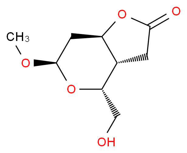 (3aS,4R,6R,7aR)-4-(hydroxymethyl)-6-methoxy-hexahydro-2H-furo[3,2-c]pyran-2-one_分子结构_CAS_62158-33-2