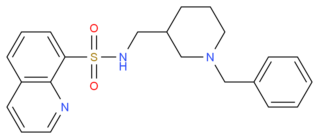 N-[(1-benzyl-3-piperidinyl)methyl]-8-quinolinesulfonamide_分子结构_CAS_)