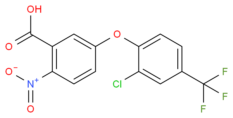 5-[2-chloro-4-(trifluoromethyl)phenoxy]-2-nitrobenzoic acid_分子结构_CAS_50594-66-6