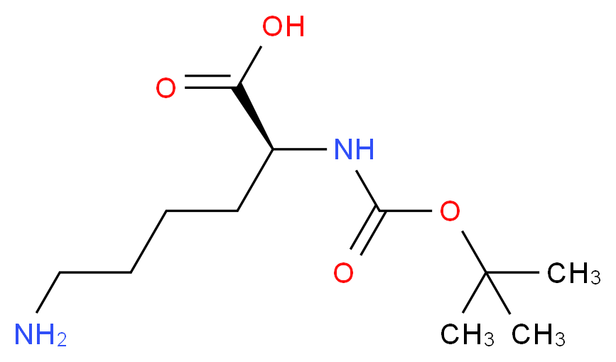 (2S)-6-amino-2-{[(tert-butoxy)carbonyl]amino}hexanoic acid_分子结构_CAS_13734-28-6