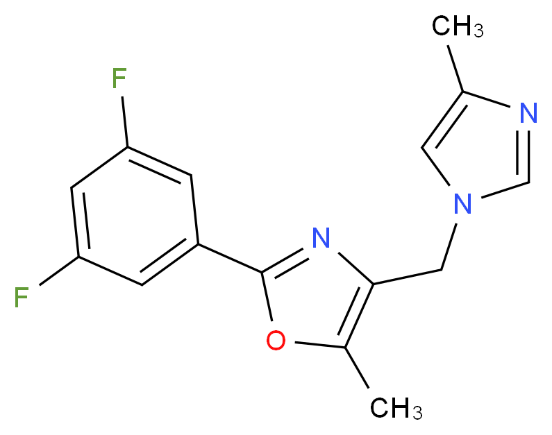 2-(3,5-difluorophenyl)-5-methyl-4-[(4-methyl-1H-imidazol-1-yl)methyl]-1,3-oxazole_分子结构_CAS_)