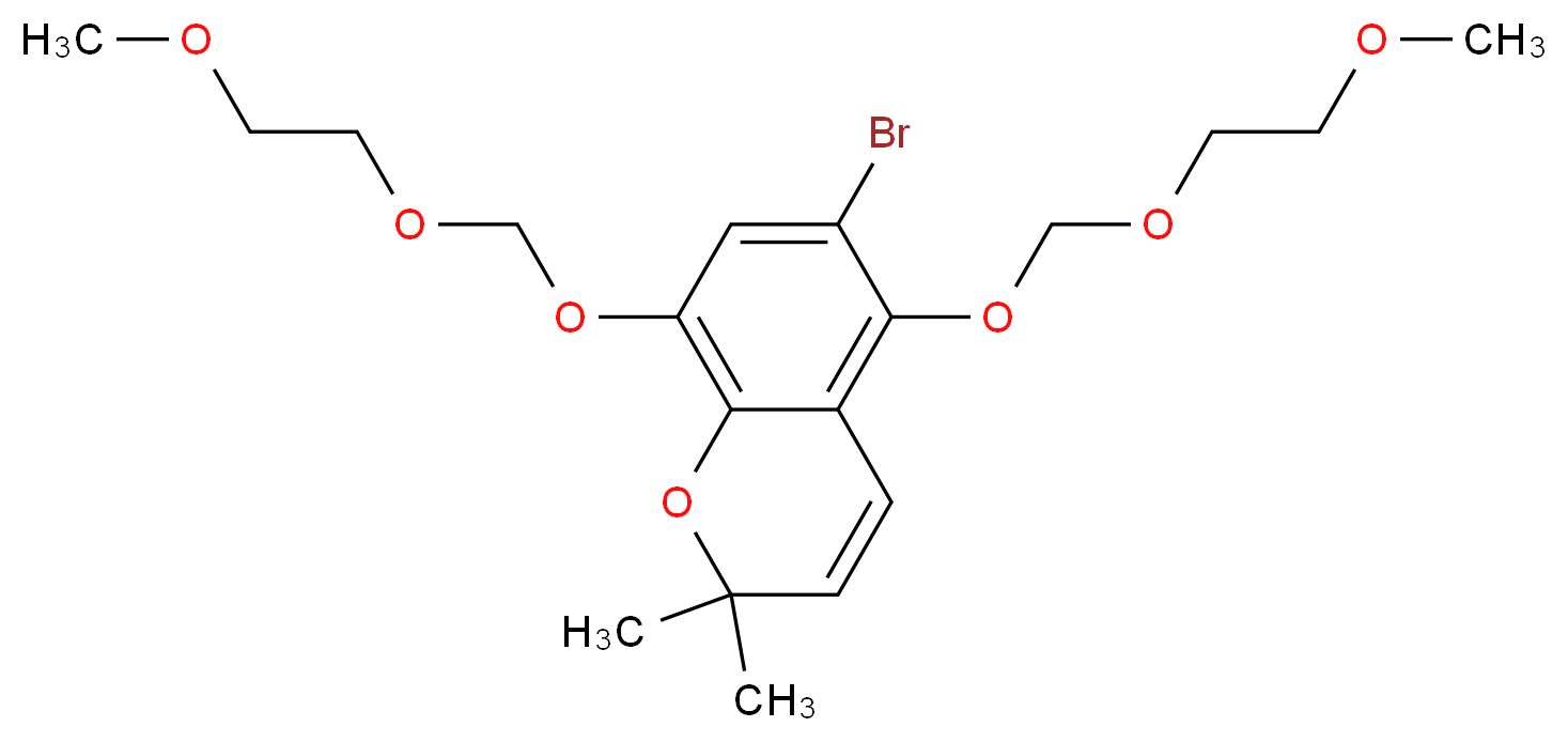 2H-1-BENZOPYRAN, 6-BROMO-5,8-BIS[(2-METHOXYETHOXY)METHOXY]-2,2-DIMETHYL-_分子结构_CAS_557757-31-0)