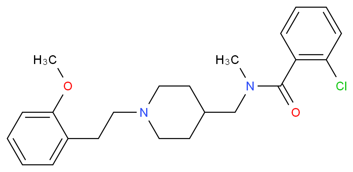 2-chloro-N-({1-[2-(2-methoxyphenyl)ethyl]-4-piperidinyl}methyl)-N-methylbenzamide_分子结构_CAS_)