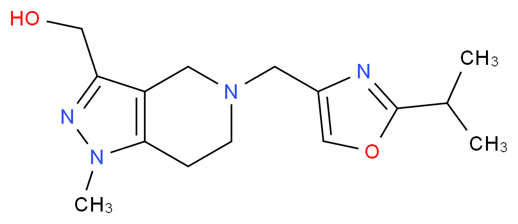 {5-[(2-isopropyl-1,3-oxazol-4-yl)methyl]-1-methyl-4,5,6,7-tetrahydro-1H-pyrazolo[4,3-c]pyridin-3-yl}methanol_分子结构_CAS_)
