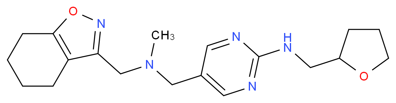 5-{[methyl(4,5,6,7-tetrahydro-1,2-benzisoxazol-3-ylmethyl)amino]methyl}-N-(tetrahydrofuran-2-ylmethyl)pyrimidin-2-amine_分子结构_CAS_)