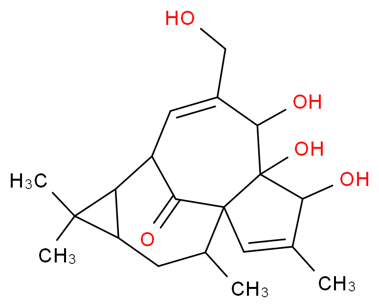 4,5,6-trihydroxy-7-(hydroxymethyl)-3,11,11,14-tetramethyltetracyclo[7.5.1.0^{1,5}.0^{10,12}]pentadeca-2,7-dien-15-one_分子结构_CAS_30220-46-3