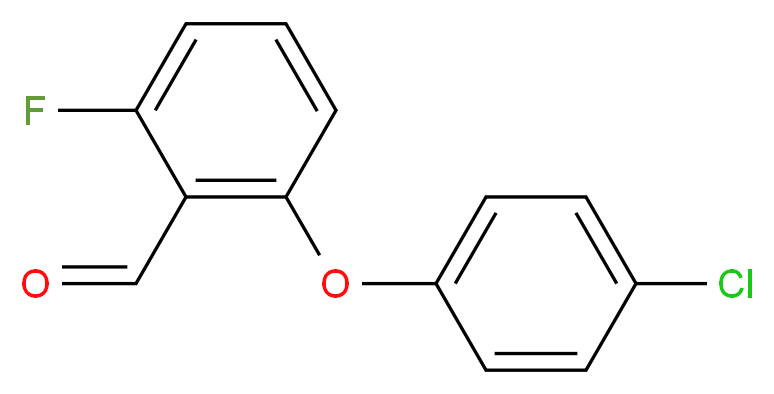 2-(4-chlorophenoxy)-6-fluorobenzaldehyde_分子结构_CAS_902836-82-2