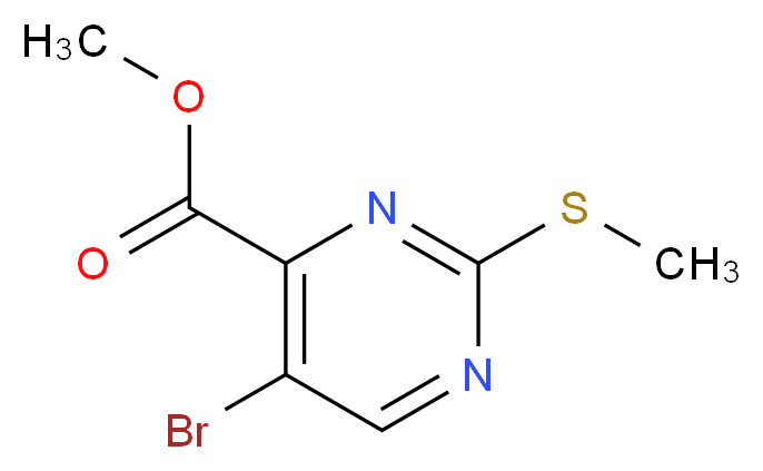 methyl 5-bromo-2-(methylsulfanyl)pyrimidine-4-carboxylate_分子结构_CAS_50593-91-4