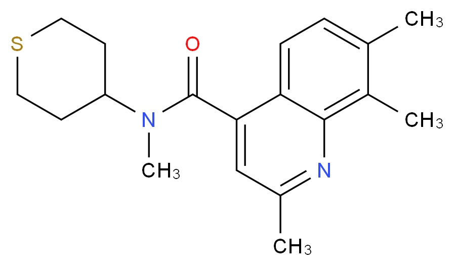 N,2,7,8-tetramethyl-N-(tetrahydro-2H-thiopyran-4-yl)-4-quinolinecarboxamide_分子结构_CAS_)