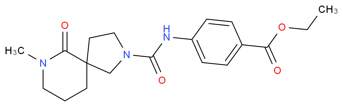 ethyl 4-{[(7-methyl-6-oxo-2,7-diazaspiro[4.5]dec-2-yl)carbonyl]amino}benzoate_分子结构_CAS_)