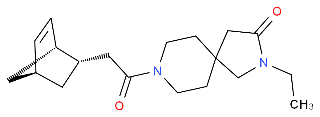 8-[(1S*,2S*,4S*)-bicyclo[2.2.1]hept-5-en-2-ylacetyl]-2-ethyl-2,8-diazaspiro[4.5]decan-3-one_分子结构_CAS_)