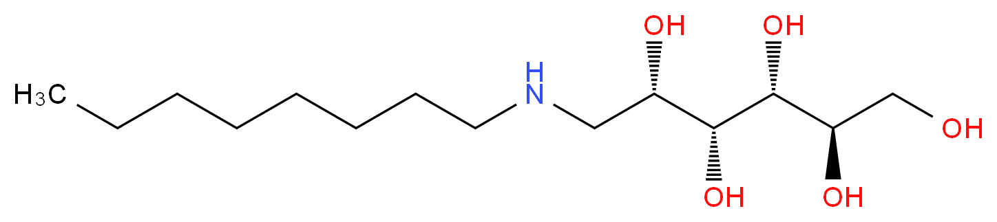 (2R,3R,4R,5S)-6-(octylamino)hexane-1,2,3,4,5-pentol_分子结构_CAS_23323-37-7