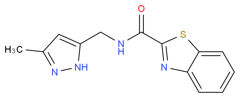 N-[(3-methyl-1H-pyrazol-5-yl)methyl]-1,3-benzothiazole-2-carboxamide_分子结构_CAS_)