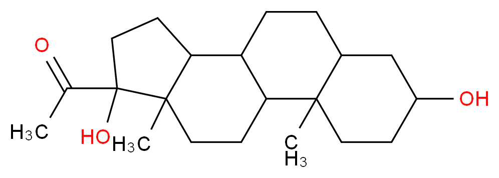 3α,17α-Dihydroxy-5β-pregnan-20-one_分子结构_CAS_570-52-5)