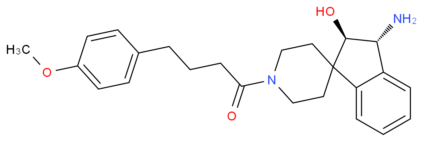 (2R*,3R*)-3-amino-1'-[4-(4-methoxyphenyl)butanoyl]-2,3-dihydrospiro[indene-1,4'-piperidin]-2-ol_分子结构_CAS_)