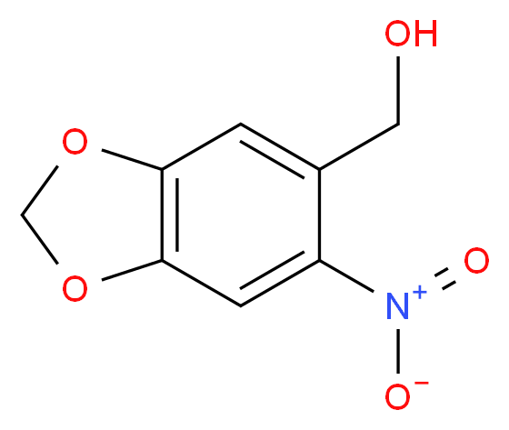 (6-nitro-2H-1,3-benzodioxol-5-yl)methanol_分子结构_CAS_15341-08-9