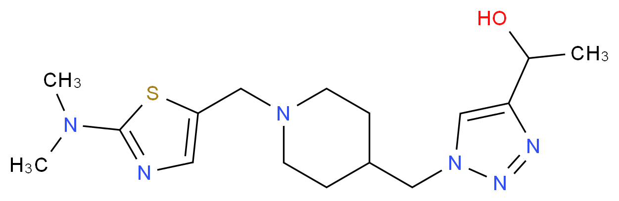 1-{1-[(1-{[2-(dimethylamino)-1,3-thiazol-5-yl]methyl}-4-piperidinyl)methyl]-1H-1,2,3-triazol-4-yl}ethanol_分子结构_CAS_)