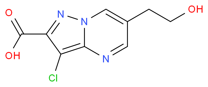 3-Chloro-6-(2-hydroxy-ethyl)-pyrazolo[1,5-a]-pyrimidine-2-carboxylic acid_分子结构_CAS_)