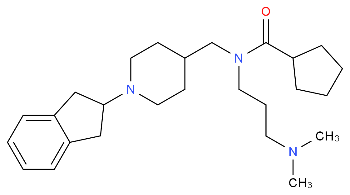 N-{[1-(2,3-dihydro-1H-inden-2-yl)-4-piperidinyl]methyl}-N-[3-(dimethylamino)propyl]cyclopentanecarboxamide_分子结构_CAS_)