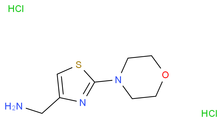 [2-(morpholin-4-yl)-1,3-thiazol-4-yl]methanamine dihydrochloride_分子结构_CAS_1023811-09-7