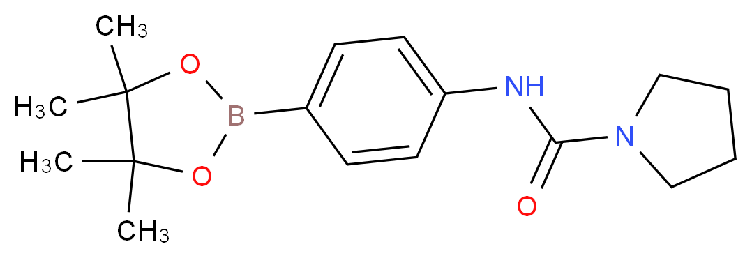N-[4-(tetramethyl-1,3,2-dioxaborolan-2-yl)phenyl]pyrrolidine-1-carboxamide_分子结构_CAS_874290-95-6