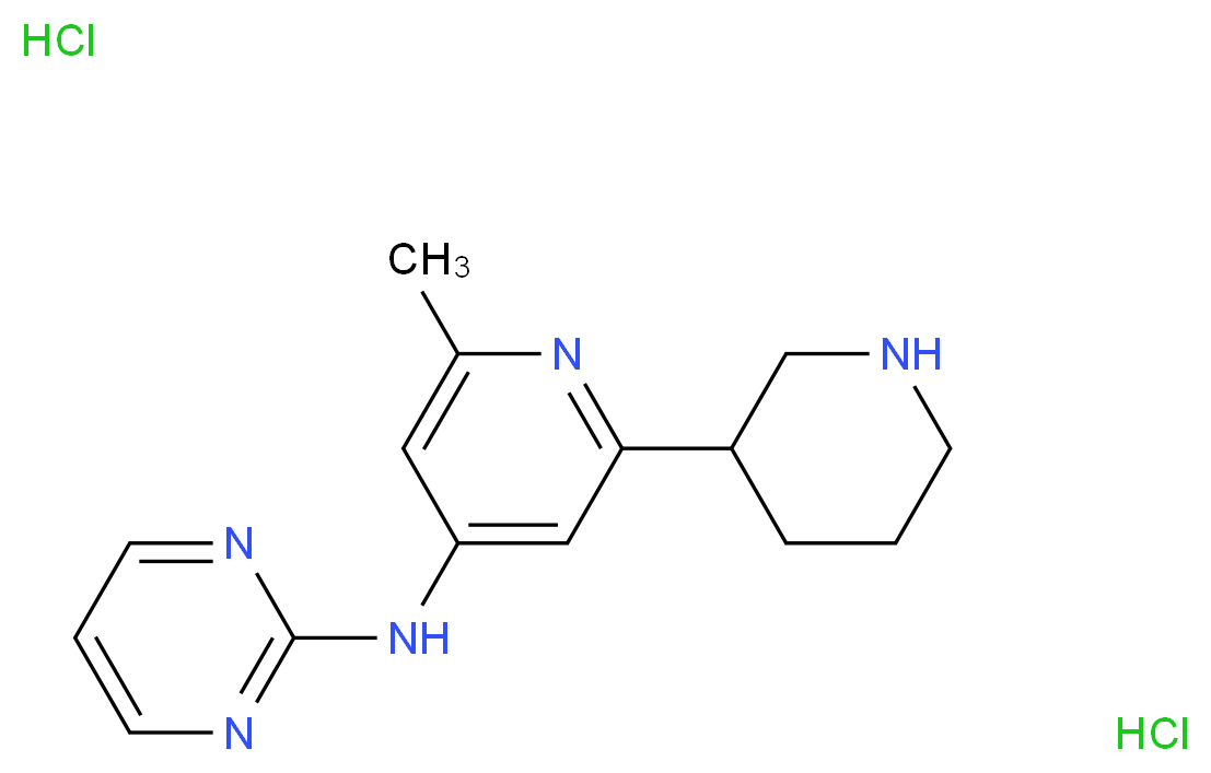(6-Methyl-1',2',3',4',5',6'-hexahydro-[2,3']bipyridinyl-4-yl)-pyrimidin-2-yl-amine dihydrochloride_分子结构_CAS_)
