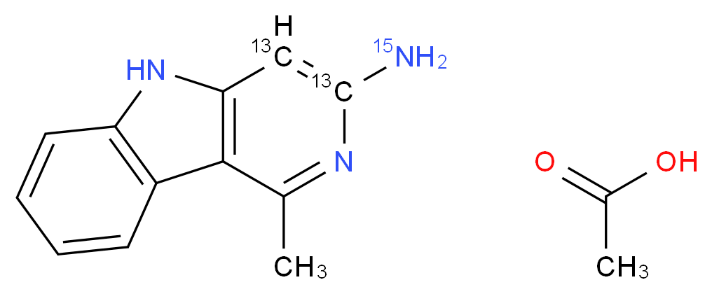 3-Amino-1-methyl-5H-pyrido[4,3-b]indole-13C2,15N Acetate_分子结构_CAS_)