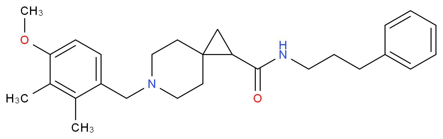 6-(4-methoxy-2,3-dimethylbenzyl)-N-(3-phenylpropyl)-6-azaspiro[2.5]octane-1-carboxamide_分子结构_CAS_)