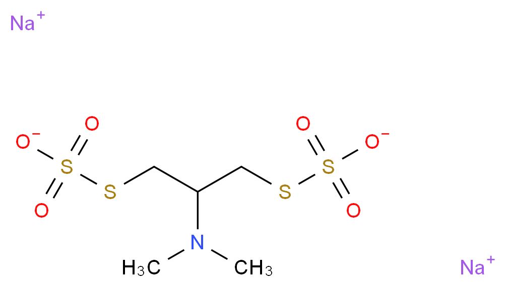 disodium {[2-(dimethylamino)-3-(sulfonatosulfanyl)propyl]sulfanyl}sulfonate_分子结构_CAS_52207-48-4