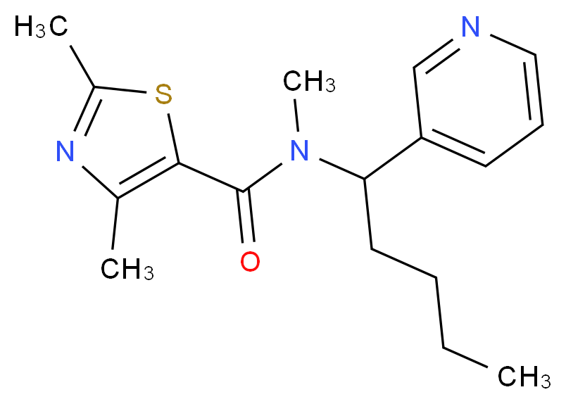 N,2,4-trimethyl-N-(1-pyridin-3-ylpentyl)-1,3-thiazole-5-carboxamide_分子结构_CAS_)