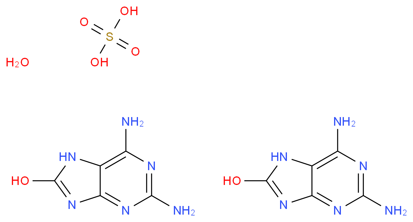 bis(2,6-diamino-7H-purin-8-ol) sulfuric acid hydrate_分子结构_CAS_698998-94-6