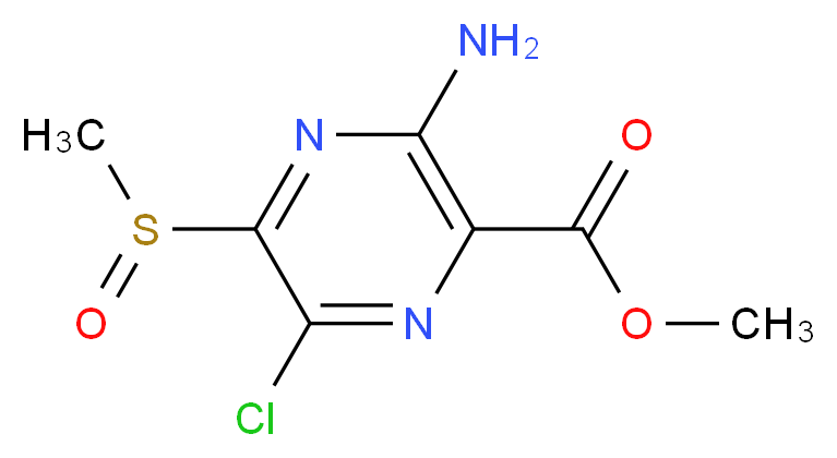 methyl 3-amino-6-chloro-5-methanesulfinylpyrazine-2-carboxylate_分子结构_CAS_1503-05-5