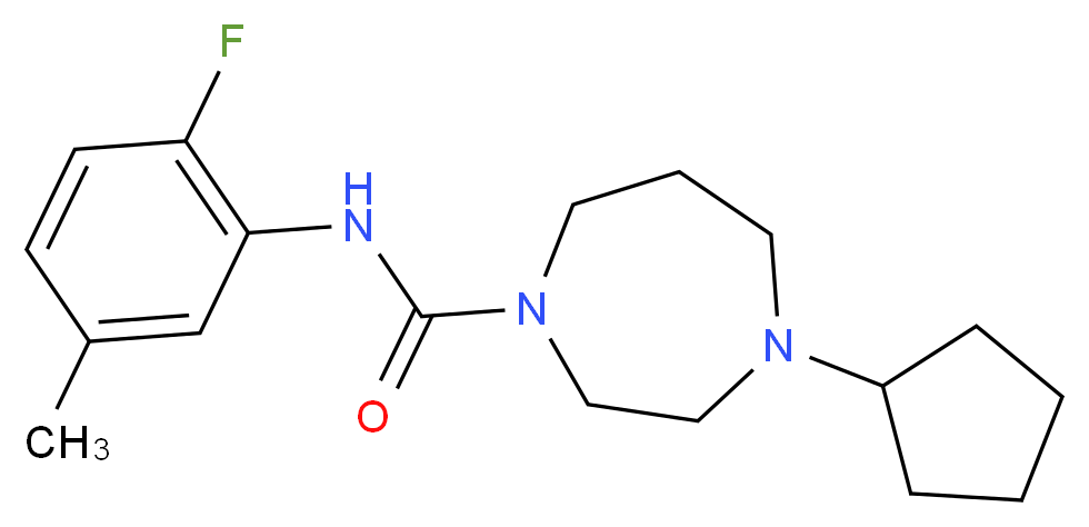 4-cyclopentyl-N-(2-fluoro-5-methylphenyl)-1,4-diazepane-1-carboxamide_分子结构_CAS_)