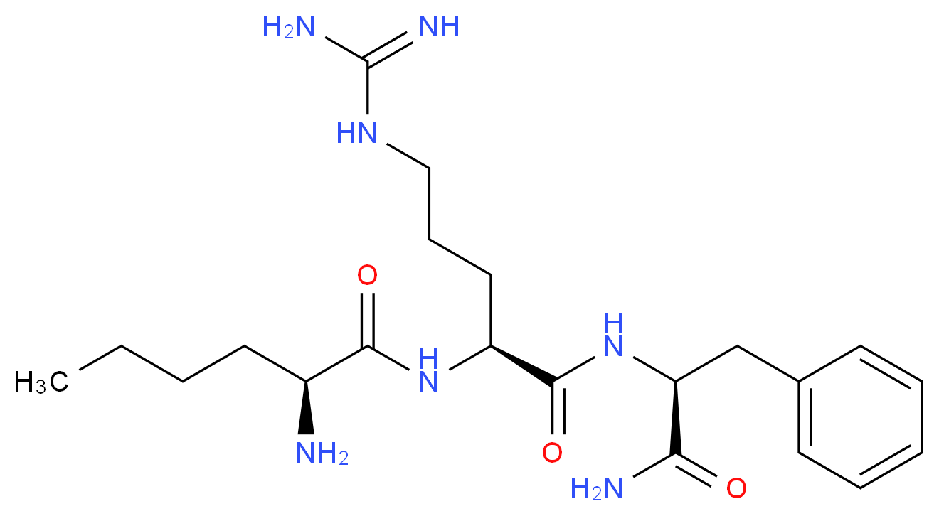 (2S)-2-amino-N-[(1S)-4-carbamimidamido-1-{[(1S)-1-carbamoyl-2-phenylethyl]carbamoyl}butyl]hexanamide_分子结构_CAS_104809-29-2