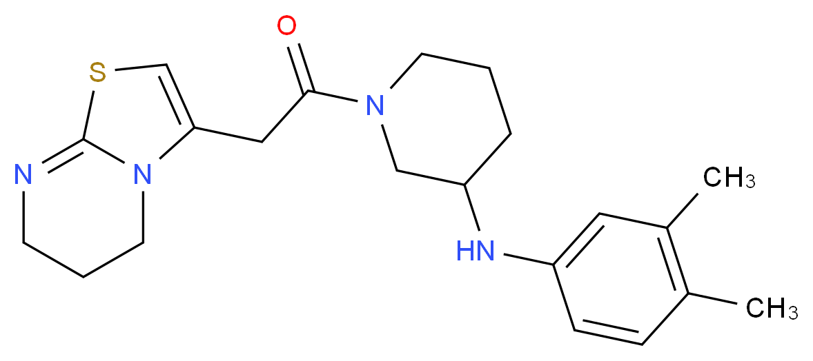 1-(6,7-dihydro-5H-[1,3]thiazolo[3,2-a]pyrimidin-3-ylacetyl)-N-(3,4-dimethylphenyl)-3-piperidinamine_分子结构_CAS_)